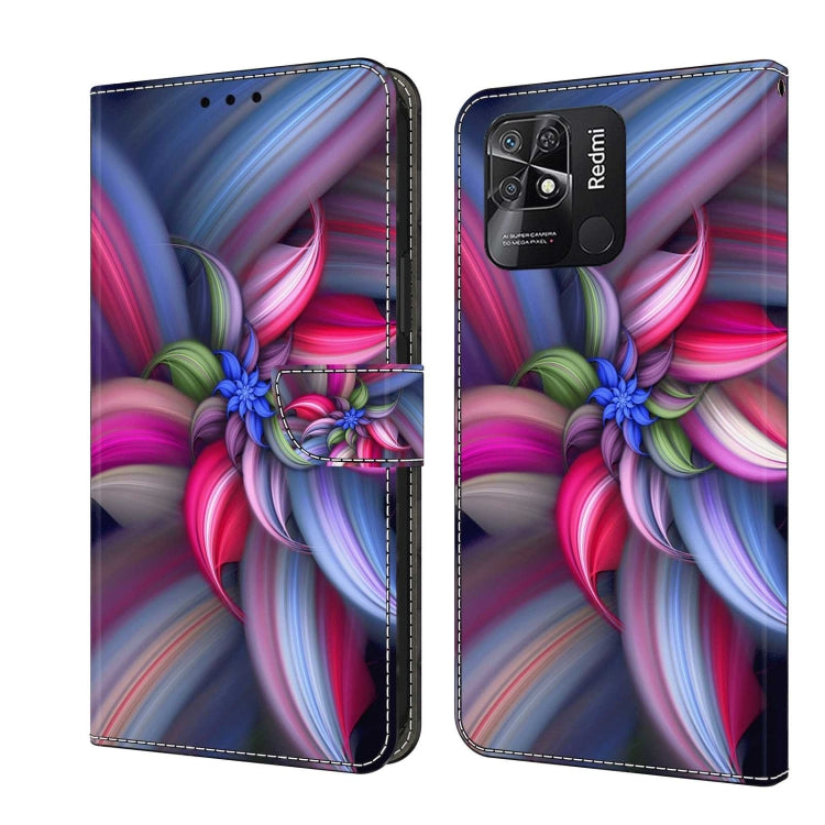 For Xiaomi Redmi 10C Crystal 3D Shockproof Protective Leather Phone Case(Colorful Flower) - free shipping - PMC TechLife - Order now!