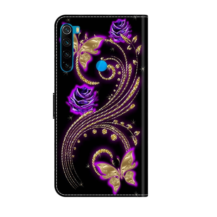 For Xiaomi Redmi Note 8 Crystal 3D Shockproof Protective Leather Phone Case(Purple Flower Butterfly) - free shipping - PMC TechLife - Order now!