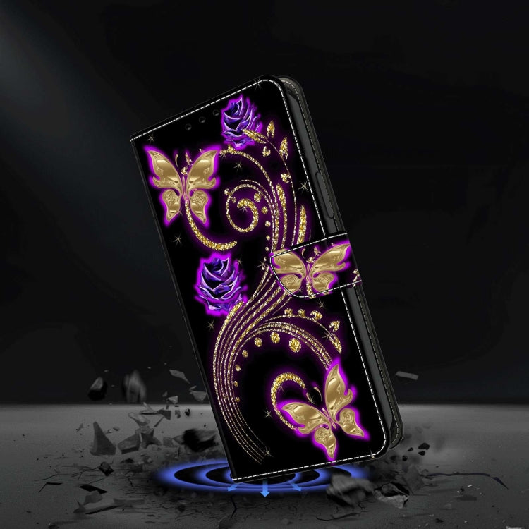 For Xiaomi Redmi Note 8 Crystal 3D Shockproof Protective Leather Phone Case(Purple Flower Butterfly) - free shipping - PMC TechLife - Order now!