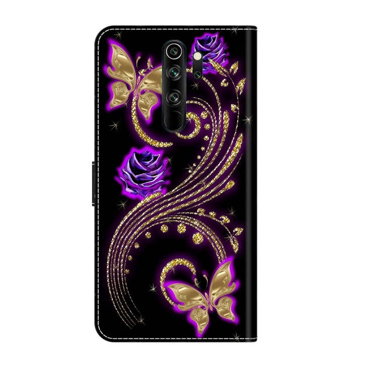 For Xiaomi Redmi Note 8 Pro Crystal 3D Shockproof Protective Leather Phone Case(Purple Flower Butterfly) - free shipping - PMC TechLife - Order now!