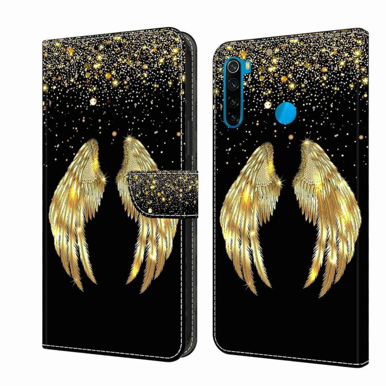 For Xiaomi Redmi Note 8T Crystal 3D Shockproof Protective Leather Phone Case(Golden Wings) - Xiaomi Cases by PMC Jewellery | Online Shopping South Africa | PMC Jewellery