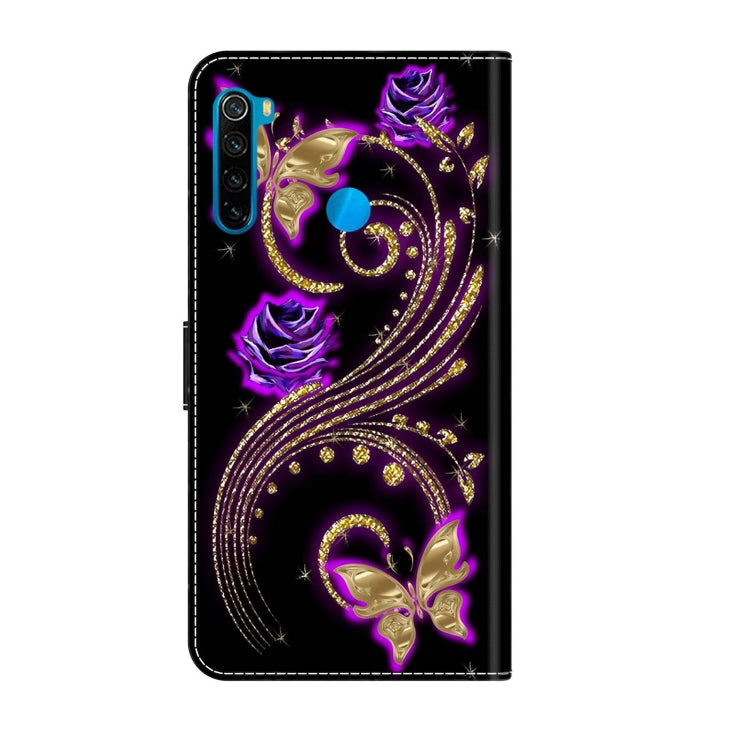 For Xiaomi Redmi Note 8T Crystal 3D Shockproof Protective Leather Phone Case(Purple Flower Butterfly) - free shipping - PMC TechLife - Order now!