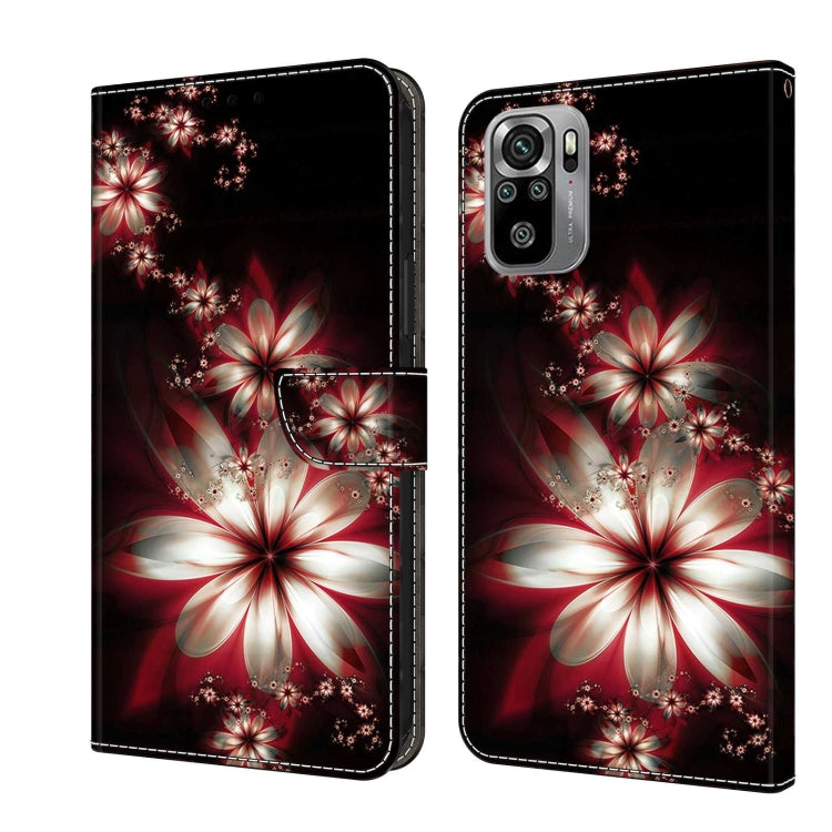 For Xiaomi Redmi Note 10 4G Crystal 3D Shockproof Protective Leather Phone Case(Fantastic Flower) - Xiaomi Cases by PMC Jewellery | Online Shopping South Africa | PMC Jewellery