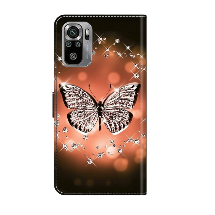 For Xiaomi Redmi Note 10 4G Crystal 3D Shockproof Protective Leather Phone Case(Crystal Butterfly) - Xiaomi Cases by PMC Jewellery | Online Shopping South Africa | PMC Jewellery