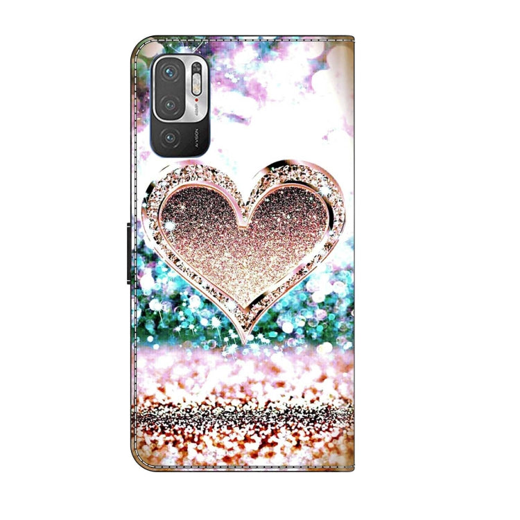 For Xiaomi Redmi Note 10 5G Crystal 3D Shockproof Protective Leather Phone Case(Pink Diamond Heart) - free shipping - PMC TechLife - Order now!