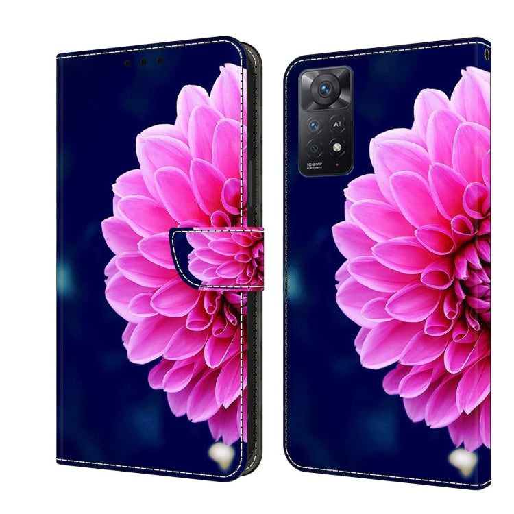 For Xiaomi Redmi Note 11 Pro 5G / 4G Global Crystal 3D Shockproof Protective Leather Phone Case(Pink Petals) - free shipping - PMC TechLife - Order now!