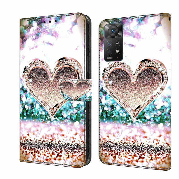 For Xiaomi Redmi Note 11 Pro 5G / 4G Global Crystal 3D Shockproof Protective Leather Phone Case(Pink Diamond Heart) - free shipping - PMC TechLife - Order now!
