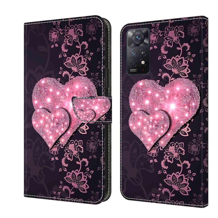 For Xiaomi Redmi Note 11 Pro 5G / 4G Global Crystal 3D Shockproof Protective Leather Phone Case(Lace Love) - free shipping - PMC TechLife - Order now!