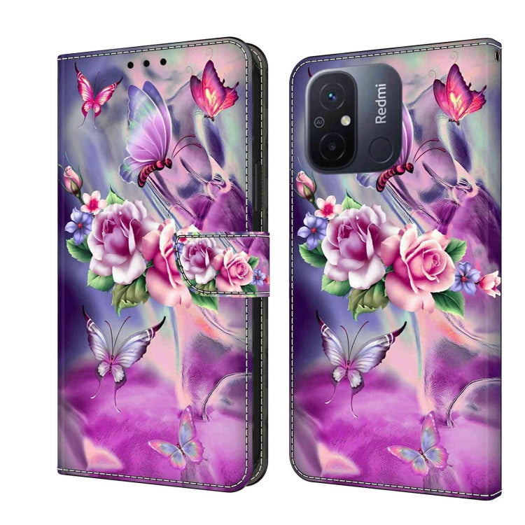 For Xiaomi Redmi 11A 4G / Redmi 12C Global Crystal 3D Shockproof Protective Leather Phone Case(Butterfly) - free shipping - PMC TechLife - Order now!