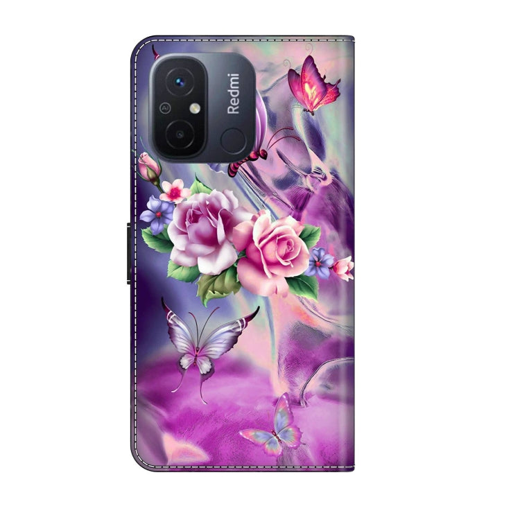 For Xiaomi Redmi 11A 4G / Redmi 12C Global Crystal 3D Shockproof Protective Leather Phone Case(Butterfly) - free shipping - PMC TechLife - Order now!