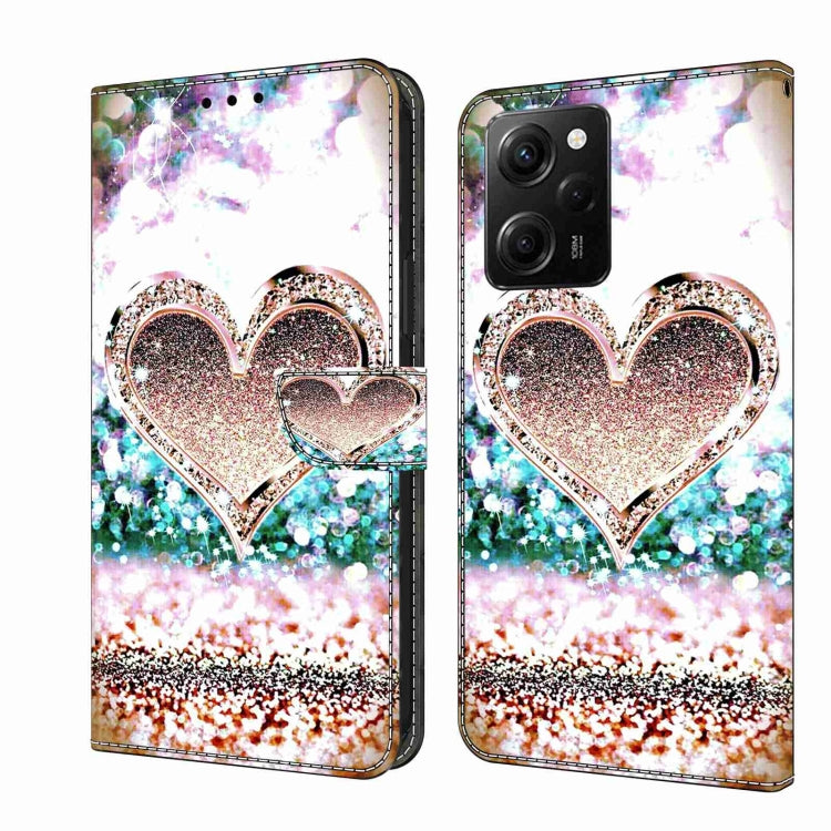 For Xiaomi Redmi Note 12 Pro Global Crystal 3D Shockproof Protective Leather Phone Case(Pink Diamond Heart) - free shipping - PMC TechLife - Order now!