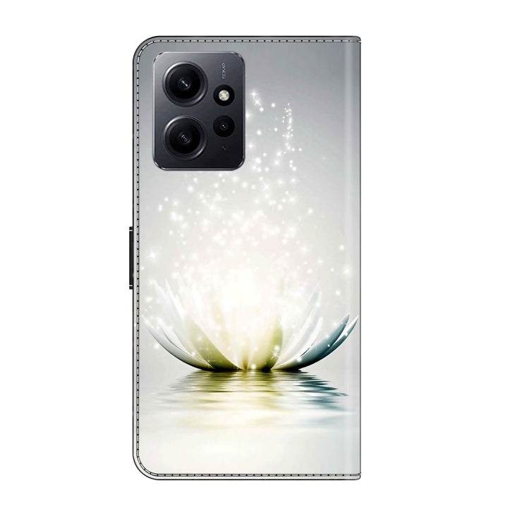 For Xiaomi Redmi Note 12 4G Crystal 3D Shockproof Protective Leather Phone Case(Light Lotus) - free shipping - PMC TechLife - Order now!