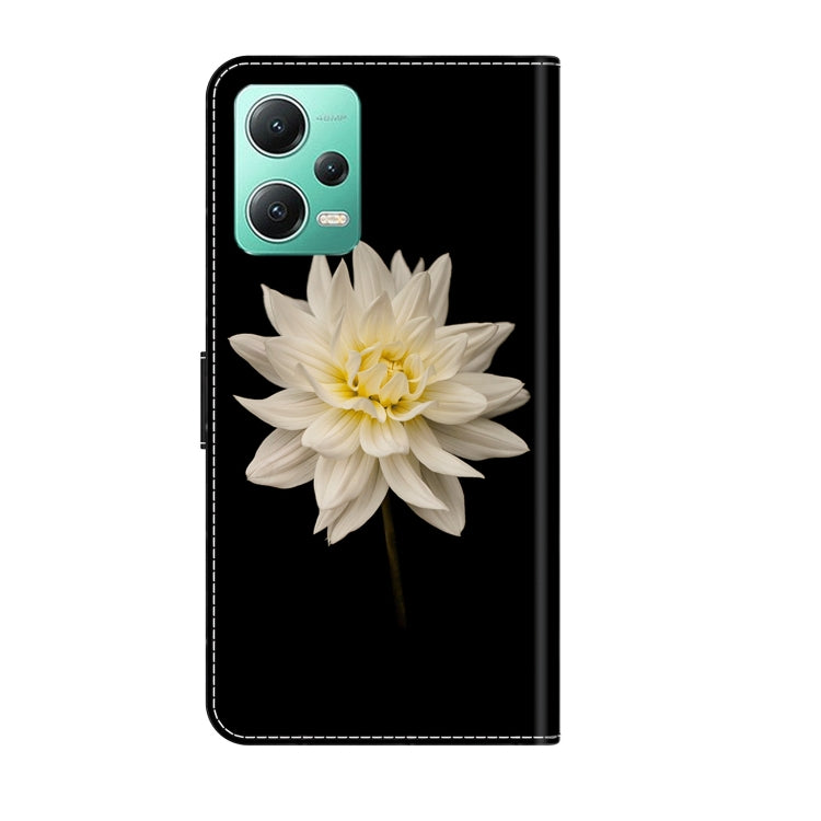 For Xiaomi Redmi Note 12 5G Global / Poco X5 Crystal 3D Shockproof Protective Leather Phone Case(White Flower) - free shipping - PMC TechLife - Order now!