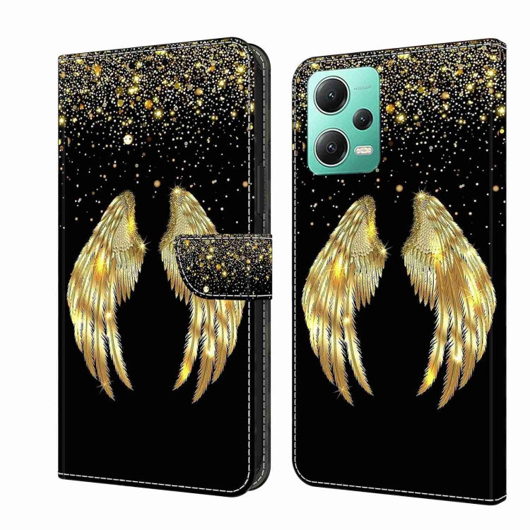 For Xiaomi Redmi Note 12 5G Global / Poco X5 Crystal 3D Shockproof Protective Leather Phone Case(Golden Wings) - free shipping - PMC TechLife - Order now!