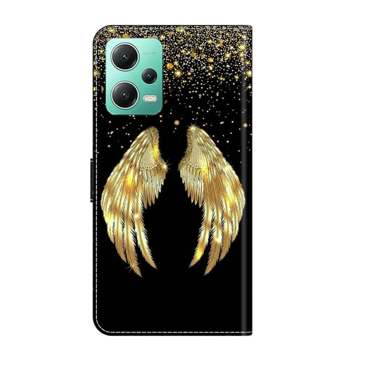 For Xiaomi Redmi Note 12 5G Global / Poco X5 Crystal 3D Shockproof Protective Leather Phone Case(Golden Wings) - free shipping - PMC TechLife - Order now!