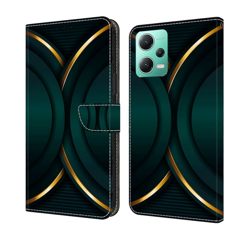 For Xiaomi Redmi Note 12 5G Global / Poco X5 Crystal 3D Shockproof Protective Leather Phone Case(Gold Outline) - free shipping - PMC TechLife - Order now!