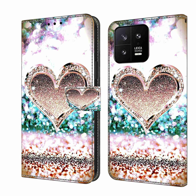 For Xiaomi 13 Crystal 3D Shockproof Protective Leather Phone Case(Pink Diamond Heart) - free shipping - PMC TechLife - Order now!