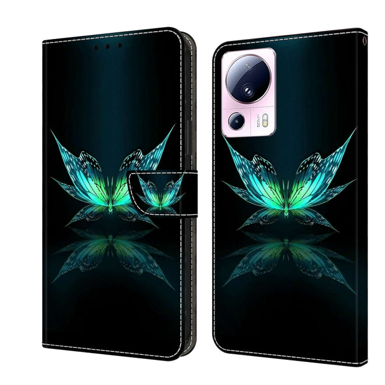 For Xiaomi 13 Lite Crystal 3D Shockproof Protective Leather Phone Case(Reflection Dutterfly) - free shipping - PMC TechLife - Order now!