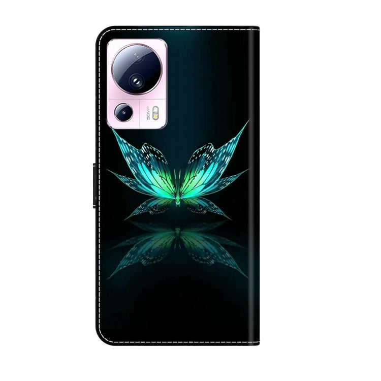For Xiaomi 13 Lite Crystal 3D Shockproof Protective Leather Phone Case(Reflection Dutterfly) - free shipping - PMC TechLife - Order now!