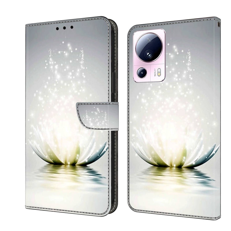 For Xiaomi 13 Lite Crystal 3D Shockproof Protective Leather Phone Case(Light Lotus) - free shipping - PMC TechLife - Order now!