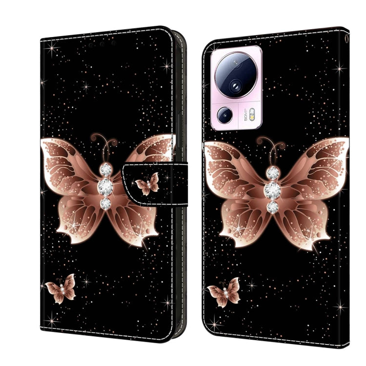 For Xiaomi 13 Lite Crystal 3D Shockproof Protective Leather Phone Case(Pink Diamond Butterfly) - free shipping - PMC TechLife - Order now!