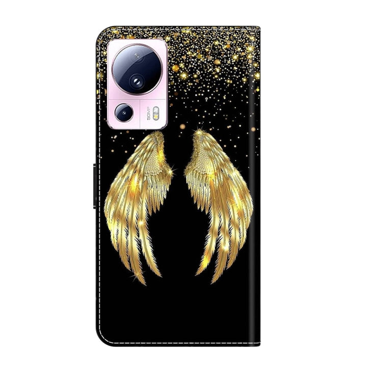 For Xiaomi 13 Lite Crystal 3D Shockproof Protective Leather Phone Case(Golden Wings) - free shipping - PMC TechLife - Order now!