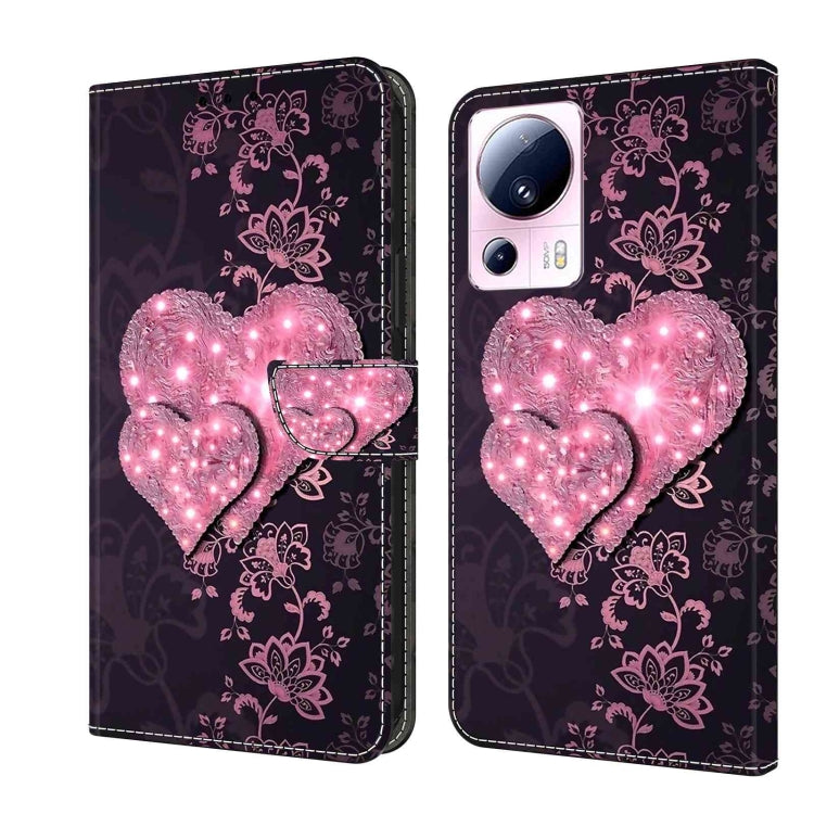 For Xiaomi 13 Lite Crystal 3D Shockproof Protective Leather Phone Case(Lace Love) - free shipping - PMC TechLife - Order now!