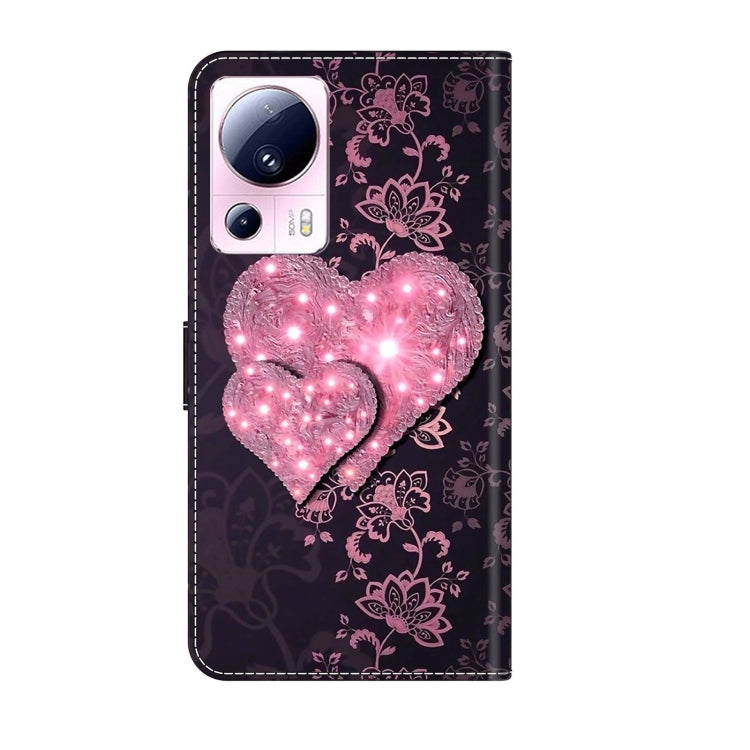 For Xiaomi 13 Lite Crystal 3D Shockproof Protective Leather Phone Case(Lace Love) - free shipping - PMC TechLife - Order now!