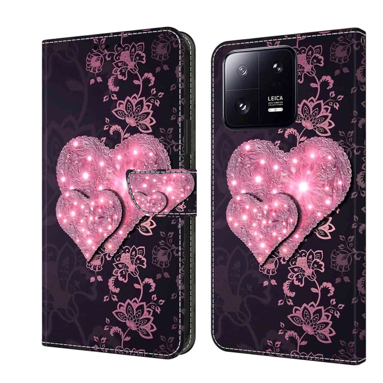 For Xiaomi 13 Pro Crystal 3D Shockproof Protective Leather Phone Case(Lace Love) - free shipping - PMC TechLife - Order now!
