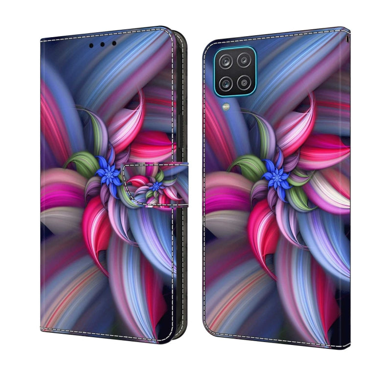For Samsung Galaxy A12 4G / 5G Crystal 3D Shockproof Protective Leather Phone Case(Colorful Flower) - free shipping - PMC TechLife - Order now!