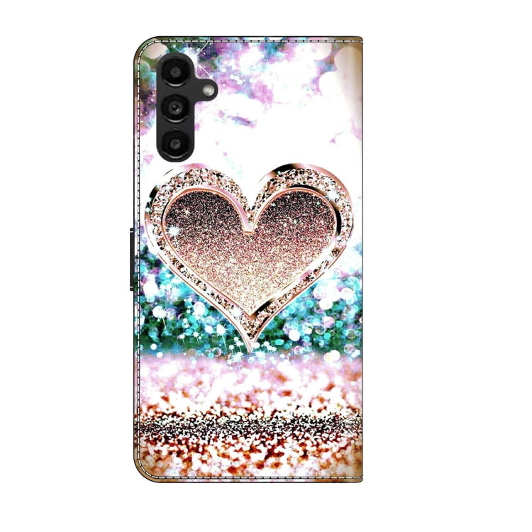 For Samsung Galaxy A14 4G / 5G Crystal 3D Shockproof Protective Leather Phone Case(Pink Diamond Heart) - free shipping - PMC TechLife - Order now!