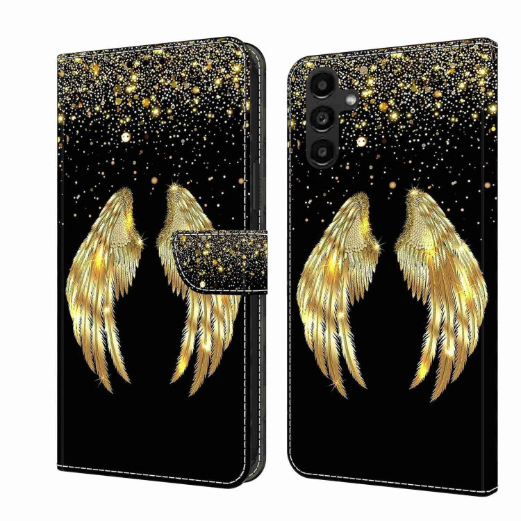 For Samsung Galaxy A14 4G / 5G Crystal 3D Shockproof Protective Leather Phone Case(Golden Wings) - free shipping - PMC TechLife - Order now!