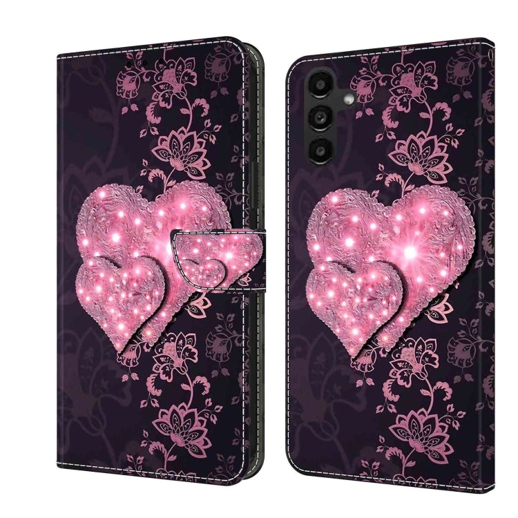 For Samsung Galaxy A14 4G / 5G Crystal 3D Shockproof Protective Leather Phone Case(Lace Love) - free shipping - PMC TechLife - Order now!