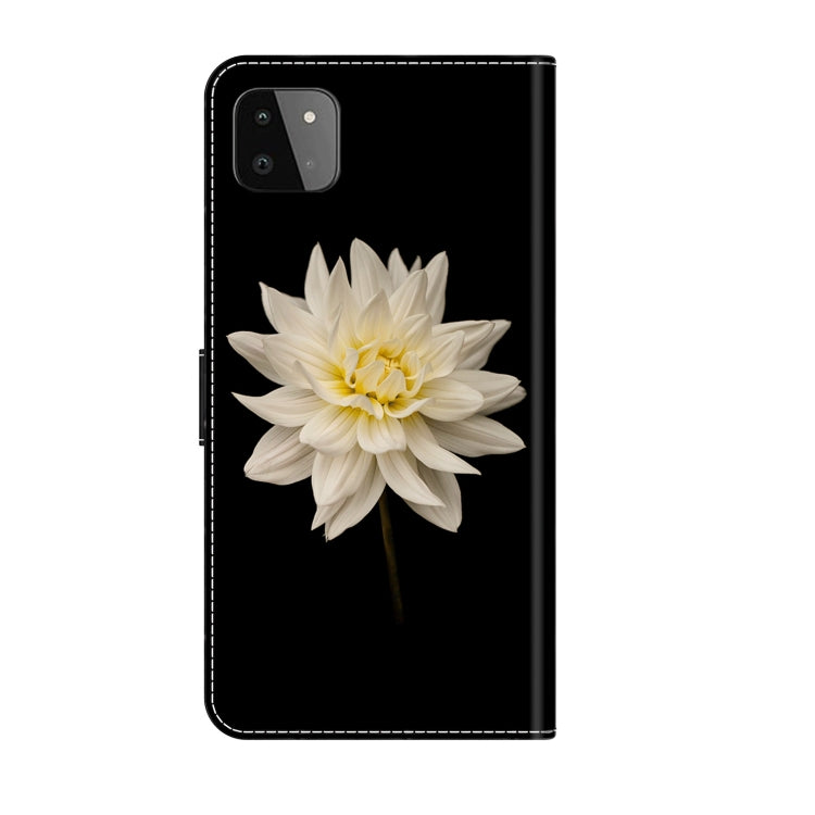 For Samsung Galaxy A22 5G Crystal 3D Shockproof Protective Leather Phone Case(White Flower) - free shipping - PMC TechLife - Order now!