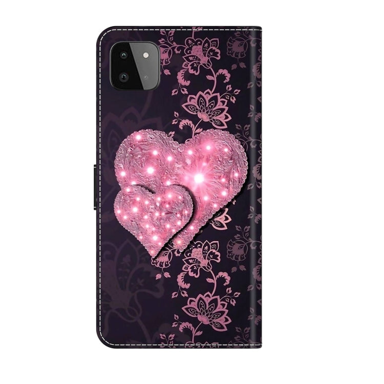 For Samsung Galaxy A22 5G Crystal 3D Shockproof Protective Leather Phone Case(Lace Love) - free shipping - PMC TechLife - Order now!