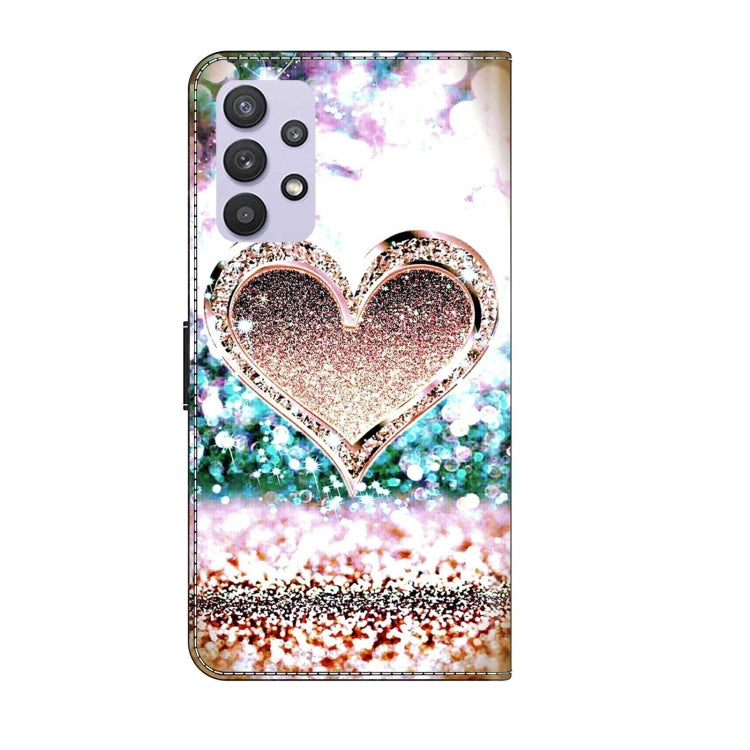 For Samsung Galaxy A32 5G Crystal 3D Shockproof Protective Leather Phone Case(Pink Diamond Heart) - free shipping - PMC TechLife - Order now!