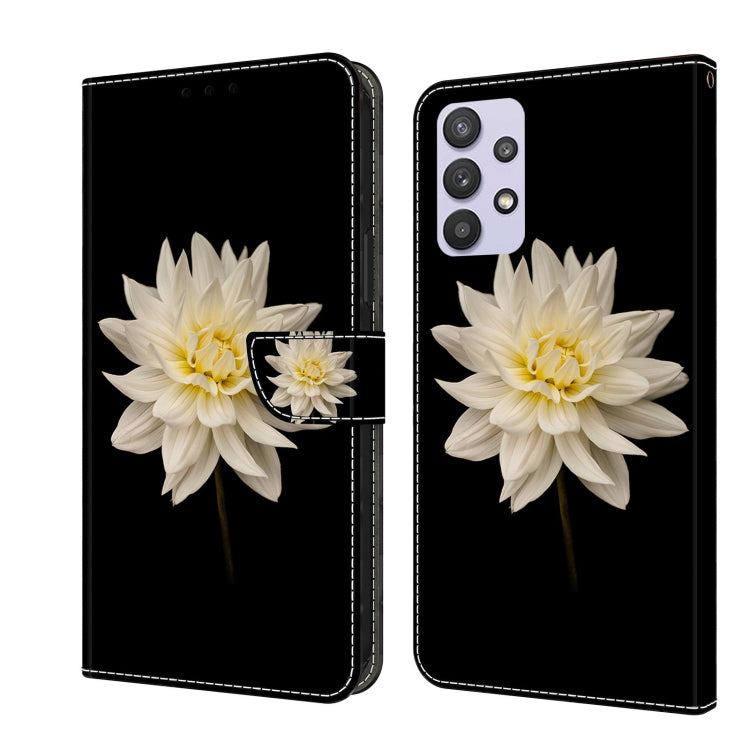 For Samsung Galaxy A32 5G Crystal 3D Shockproof Protective Leather Phone Case(White Flower) - free shipping - PMC TechLife - Order now!