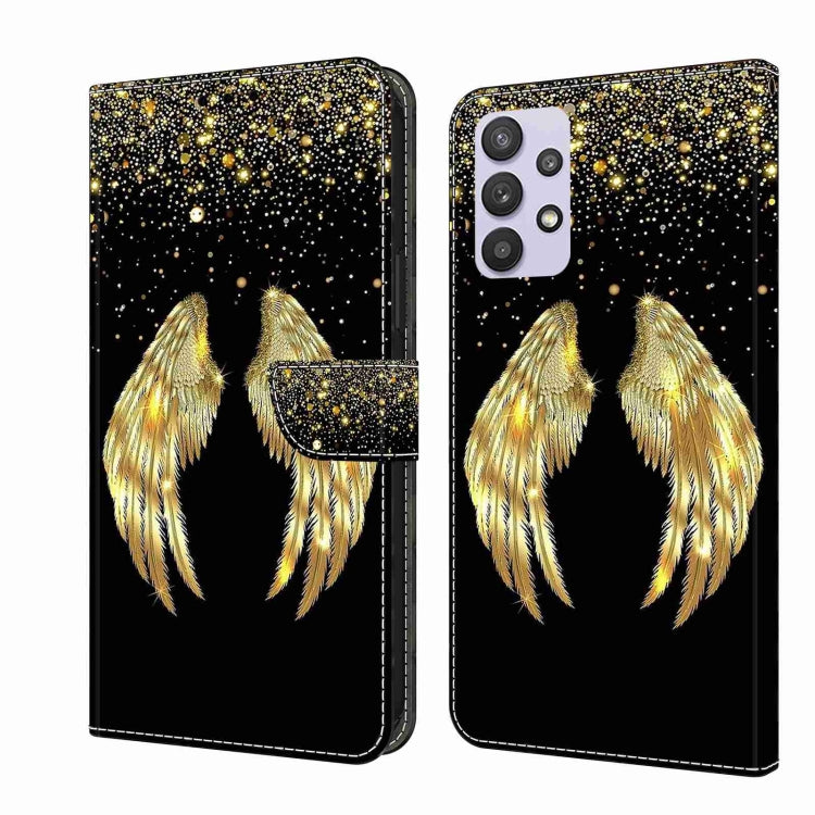 For Samsung Galaxy A32 5G Crystal 3D Shockproof Protective Leather Phone Case(Golden Wings) - free shipping - PMC TechLife - Order now!