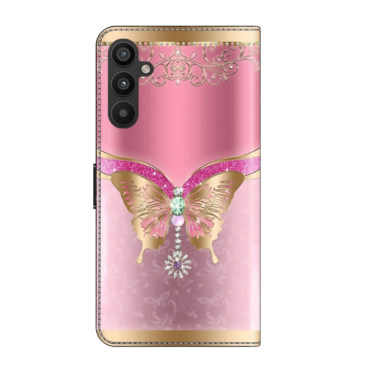 For Samsung Galaxy A34 5G Crystal 3D Shockproof Protective Leather Phone Case(Pink Bottom Butterfly) - free shipping - PMC TechLife - Order now!