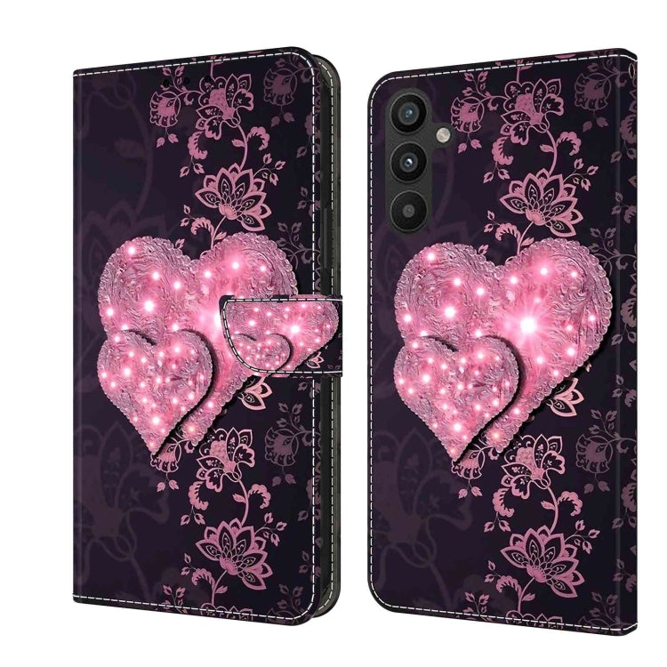 For Samsung Galaxy A34 5G Crystal 3D Shockproof Protective Leather Phone Case(Lace Love) - free shipping - PMC TechLife - Order now!