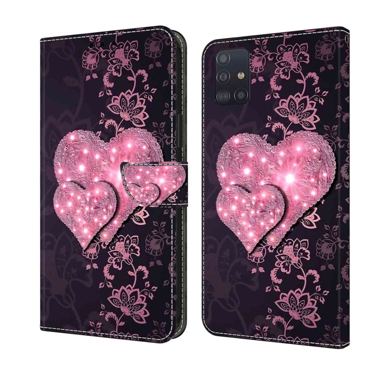 For Samsung Galaxy A51 4G Crystal 3D Shockproof Protective Leather Phone Case(Lace Love) - free shipping - PMC TechLife - Order now!