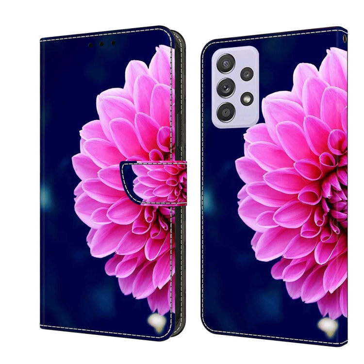For Samsung Galaxy A52 / A52s 5G Crystal 3D Shockproof Protective Leather Phone Case(Pink Petals) - free shipping - PMC TechLife - Order now!