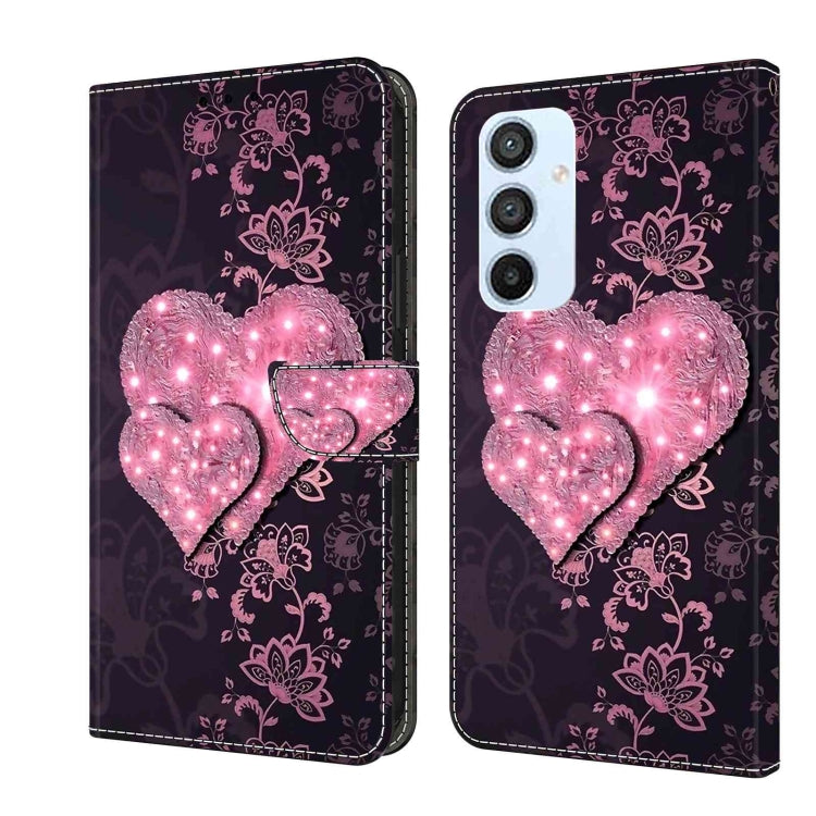 For Samsung Galaxy A54 5G Crystal 3D Shockproof Protective Leather Phone Case(Lace Love) - free shipping - PMC TechLife - Order now!