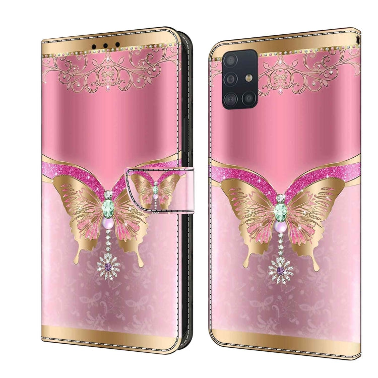 For Samsung Galaxy A71 4G Crystal 3D Shockproof Protective Leather Phone Case(Pink Bottom Butterfly) - free shipping - PMC TechLife - Order now!