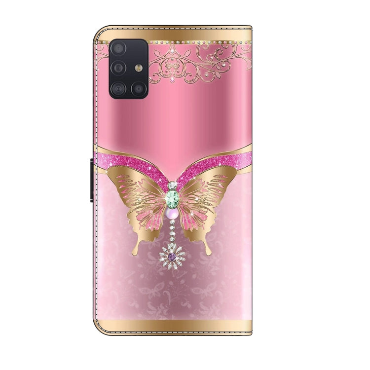For Samsung Galaxy A71 4G Crystal 3D Shockproof Protective Leather Phone Case(Pink Bottom Butterfly) - free shipping - PMC TechLife - Order now!