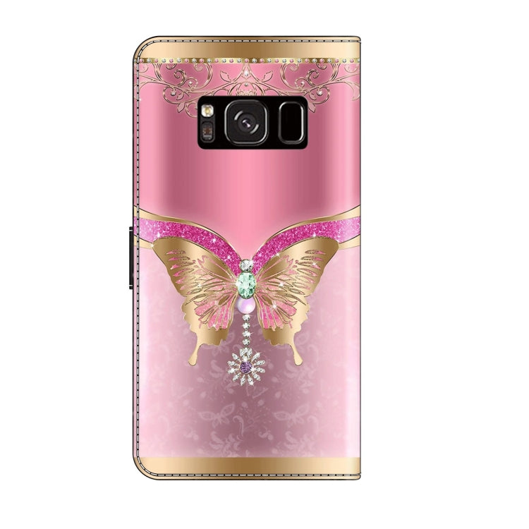 For Samsung Galaxy S8 Crystal 3D Shockproof Protective Leather Phone Case(Pink Bottom Butterfly) - free shipping - PMC TechLife - Order now!