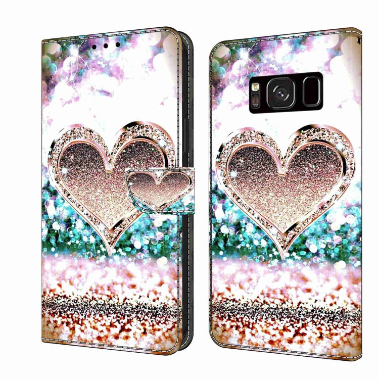 For Samsung Galaxy S8 Crystal 3D Shockproof Protective Leather Phone Case(Pink Diamond Heart) - free shipping - PMC TechLife - Order now!