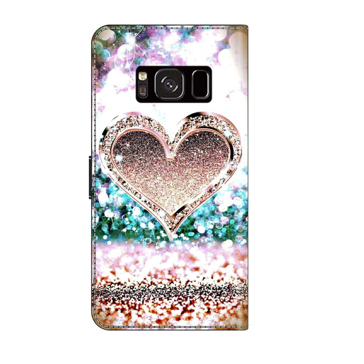 For Samsung Galaxy S8 Crystal 3D Shockproof Protective Leather Phone Case(Pink Diamond Heart) - free shipping - PMC TechLife - Order now!