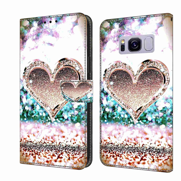 For Samsung Galaxy S8+ Crystal 3D Shockproof Protective Leather Phone Case(Pink Diamond Heart) - free shipping - PMC TechLife - Order now!