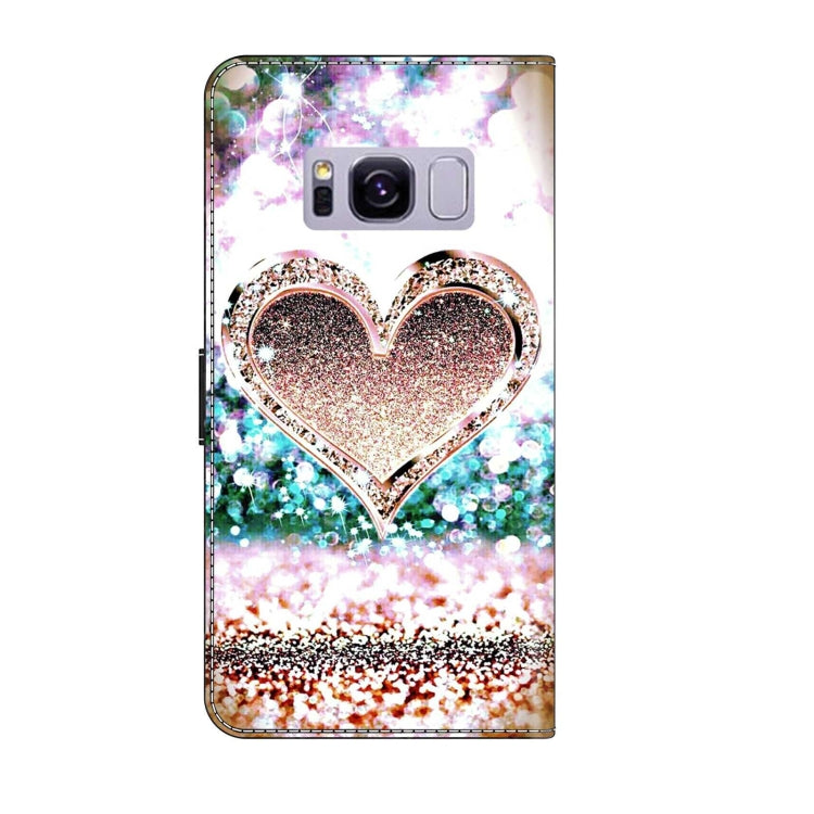 For Samsung Galaxy S8+ Crystal 3D Shockproof Protective Leather Phone Case(Pink Diamond Heart) - free shipping - PMC TechLife - Order now!